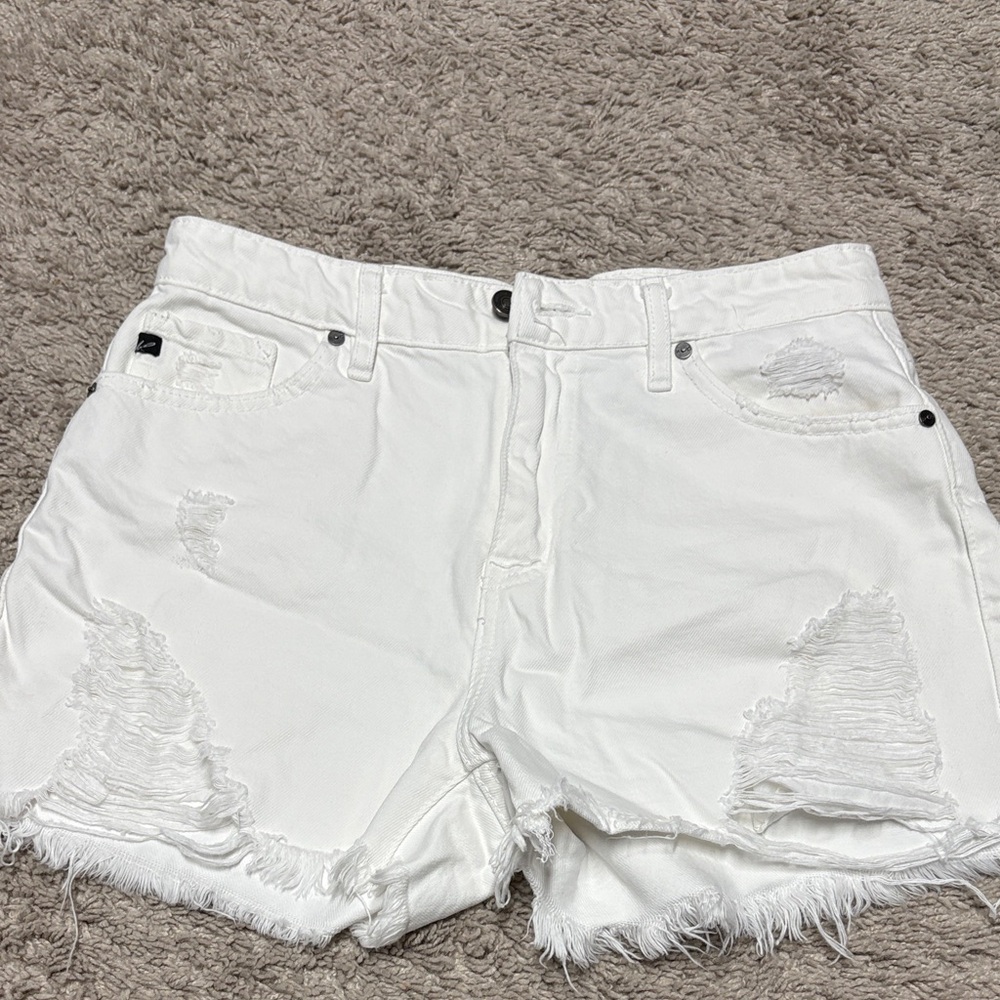 White Distressed Women’s Denim Shorts